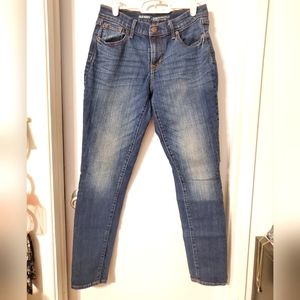 Old Navy Jeans Womens Size 4 Curvy Skinny Leg Mid Rise Distressed Blue Denim